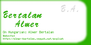 bertalan almer business card